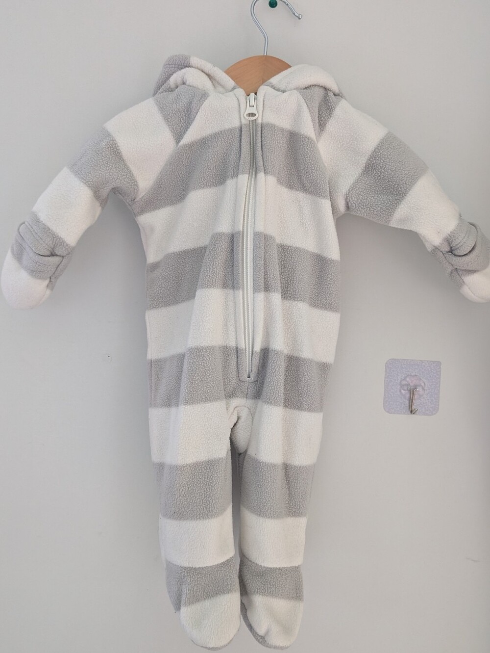 Grey & White Stripped Bunting Suit